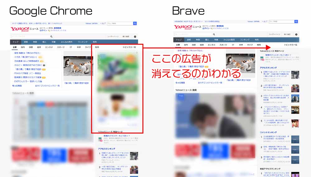 Brave 広告のブロック